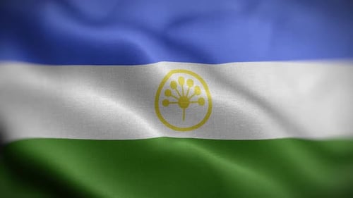 Smooth Waving Flag Animation with Golden Abstract Emblem