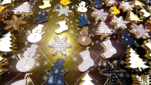 Shining Animated Christmas Icons and Elements Background