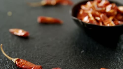 Close Up of Red Dried Chili Peppers
