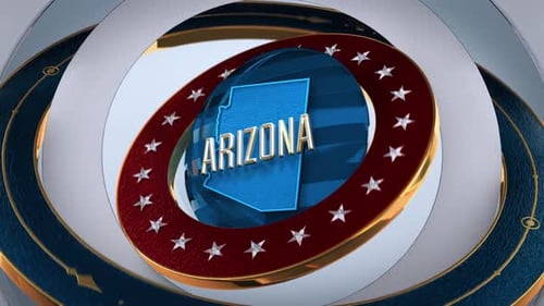 Patriotic USA Flag and Arizona State Map Reveal Animation