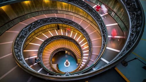 Time Lapse of Staircase in Vatican Museums