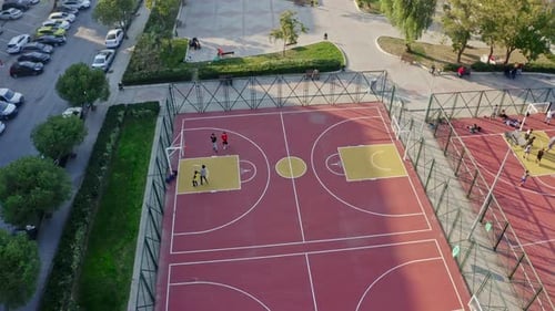 Taking Off From Basketball Court