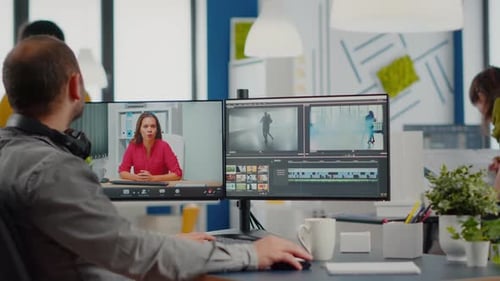 Video Editor Working Remotely on Editing Project