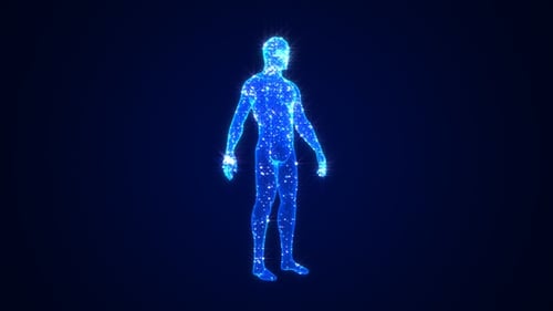 Rotating Futuristic Human Body Hologram Loop