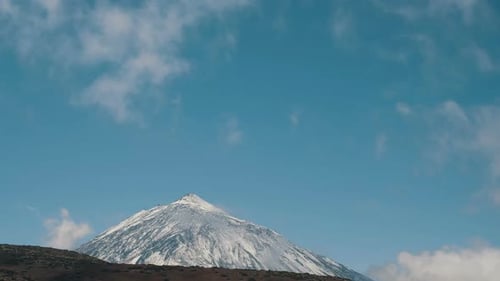 Time-lapse of Clouds Formation Over Teide Volcano, Tenerife, Canary Islands, Spain