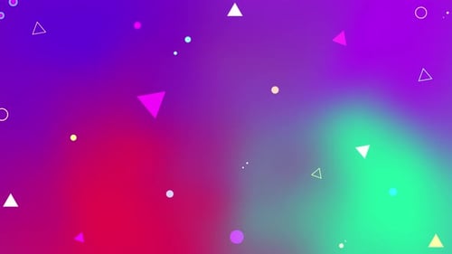 Arrière-plan dégradé élégant avec des éléments de forme triangulaire tournants et mobiles