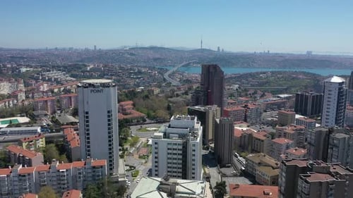 Vue panoramique d'Istanbul et pont du Bosphore