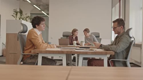 Candidate Arriving at Job Interview in Office