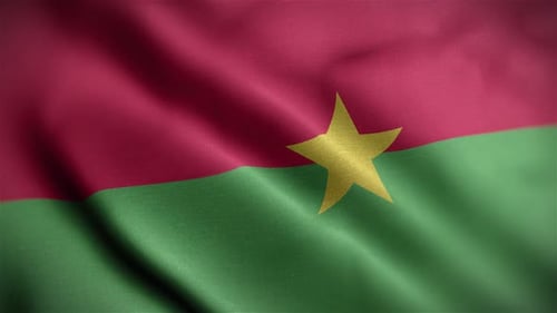 Burkina Faso National Flag Waving Loop