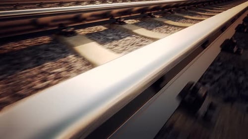 Endlose Animation der Ansicht der Lokomotive von unten auf der Bahnstrecke.
HD