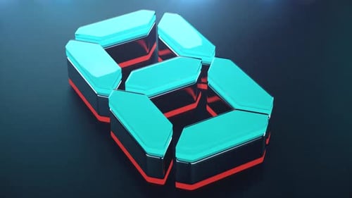 Compte à rebours 3D numérique