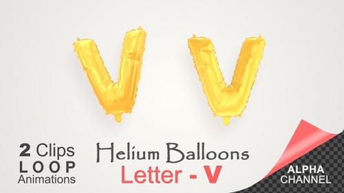 Ballons à l'hélium doré avec lettre — V