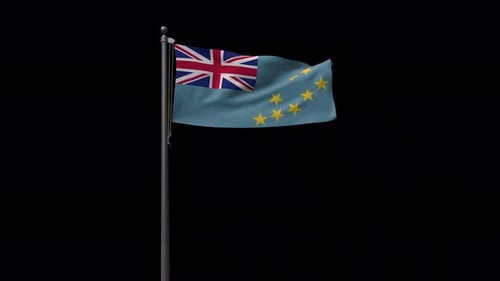 Tuvalu Flag With Alpha 4K