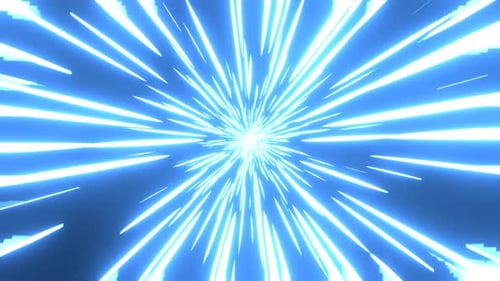 Futuristic Blue Light Speed Tunnel Warp Animation
