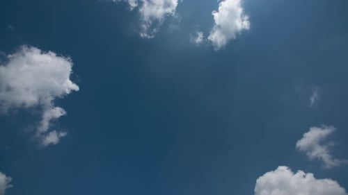 Clouds Slowly Moving Across a Blue Sky