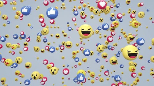Falling Social Media Emojis and Reaction Icons Seamless Loop