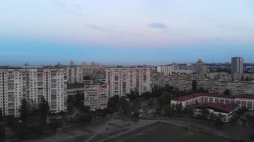 Urban Cityscape Featuring Apartment Buildings Aerial View