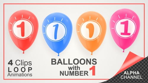 Animated 3D Number Balloons for Celebrations and Anniversaries