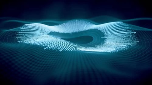 Cyberspace mit leuchtenden Wellenlinien