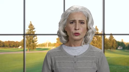 Close Up Senior Woman Suffering From Tooth Ache.