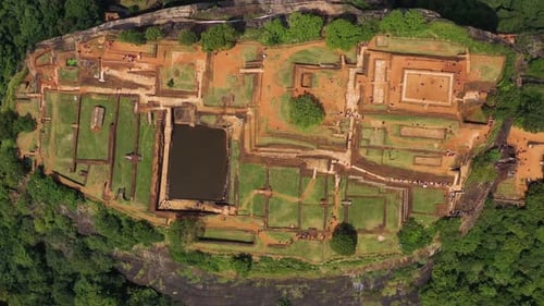 Aerial view of Sigiriya Lion's Rock, Sri Lanka.