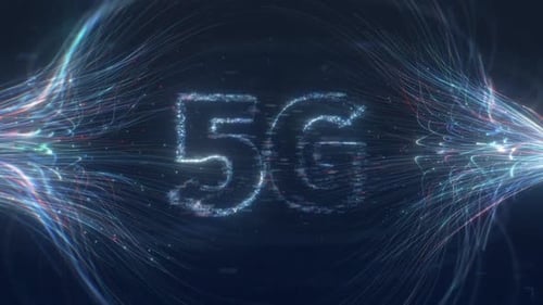 Futuristic 5G Network Data Stream Technology Reveal Animation