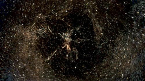 Rotation particles with wavy pattern