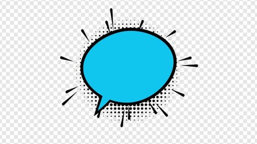 Comic Burst Bubble Blue Callout-Text-Popup-Animation