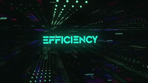 Futuristic Efficiency Text Reveal in Digital Data Flow