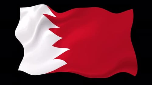 Realistic Bahrain Flag Waving Loop Animation