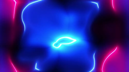 Abstract Neon Glowing Lines Loop Background