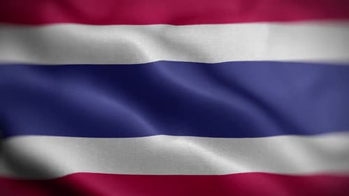 Realistic Waving Thailand Flag Loop Animation