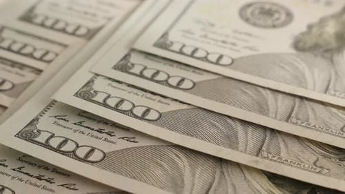 Dollar-Banknoten der Vereinigten Staaten von Amerika langsame Neigung 4K 2160p 30fps UltraHD-Filmmaterial - USD paper curr