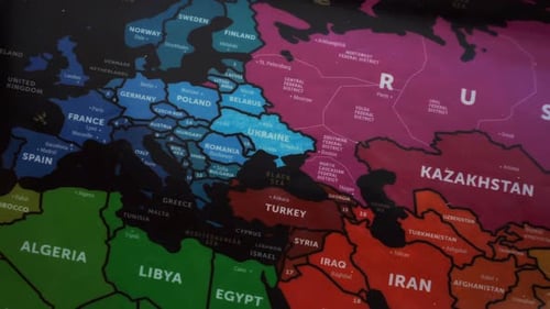 Colorful World Map Revealing Countries and Regions
