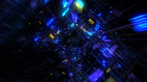 Futuristischer HUD-Tunnel, nahtloser VJ-Loop.