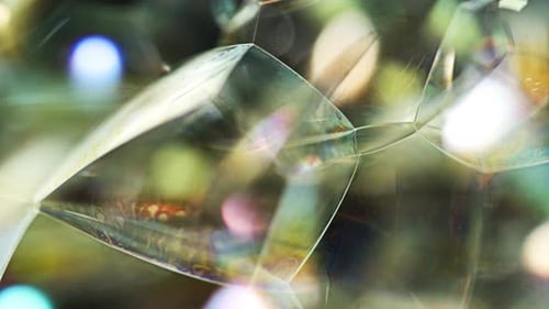 Abstract Soap Bubbles Shimmering with Iridescent Colors