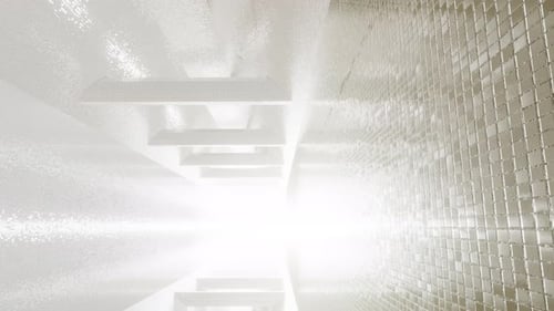Bright White Abstract Tunnel Fly-Through Background Animation