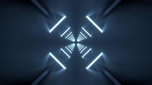VJ 3D-Hintergrund von Neonröhren, die den Rahmen passieren