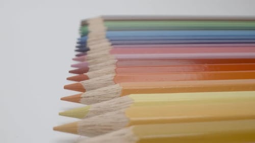 Coloured Pencils in a Row