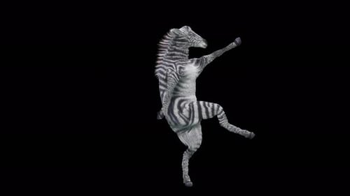 3D Animated Zebra Character Dancing with Surreal Movement