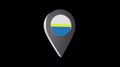 Animated 3D Location Pin Pointer with Rotating Map Icon