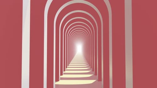 In To Door Abstract Pastel Color Geometry Tunnel 01 4K