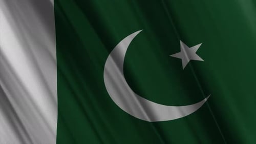 Realistic Waving Pakistan National Flag with Fabric Texture