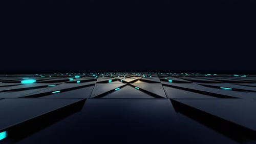 4K Sci Fi Floor Cyan Loop