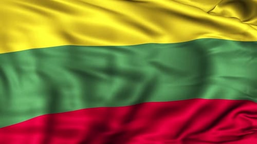 Vibrant Lithuanian Flag Waving Seamlessly