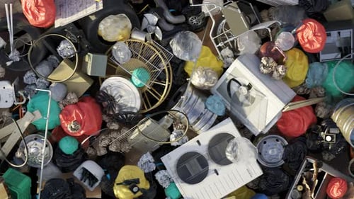 Rotating Pile of Environmental Waste and Garbage Animation