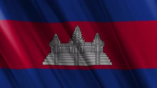 Realistic Waving Cambodia Flag Loop Animation