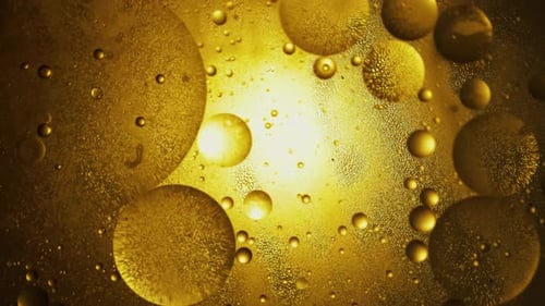 Abstract Golden Spheres on Gold Background