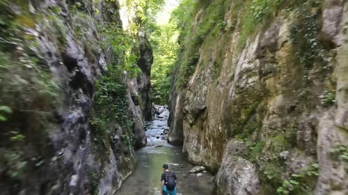 Man Walking Canyon