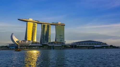 Evening Overlooking Marina Bay Sands Hotel